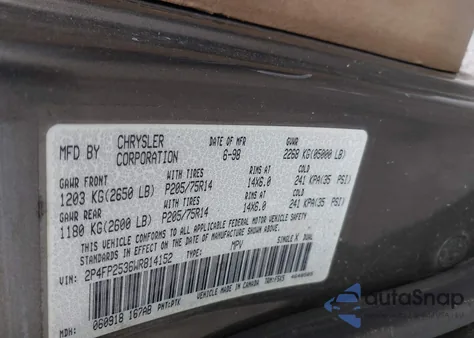 1998 Plymouth Voyager z USA, uszkodzony, nr VIN 2P4FP2536WR814152